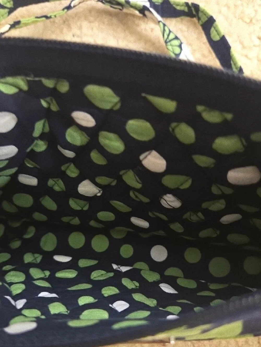 Vera Bradley Navy Floral Quilted Mini Crossbody with Green and White Flowers